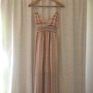 Vici multicolored striped maxi dress